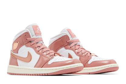 Tênis Nike Air Jordan 1 Mid SE Red Stardust White Rosa