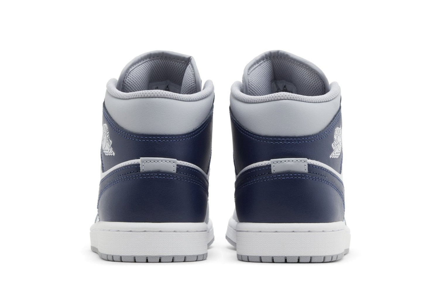 Tênis Nike Air Jordan 1 Mid Wolf Grey Midnight Navy Cinza