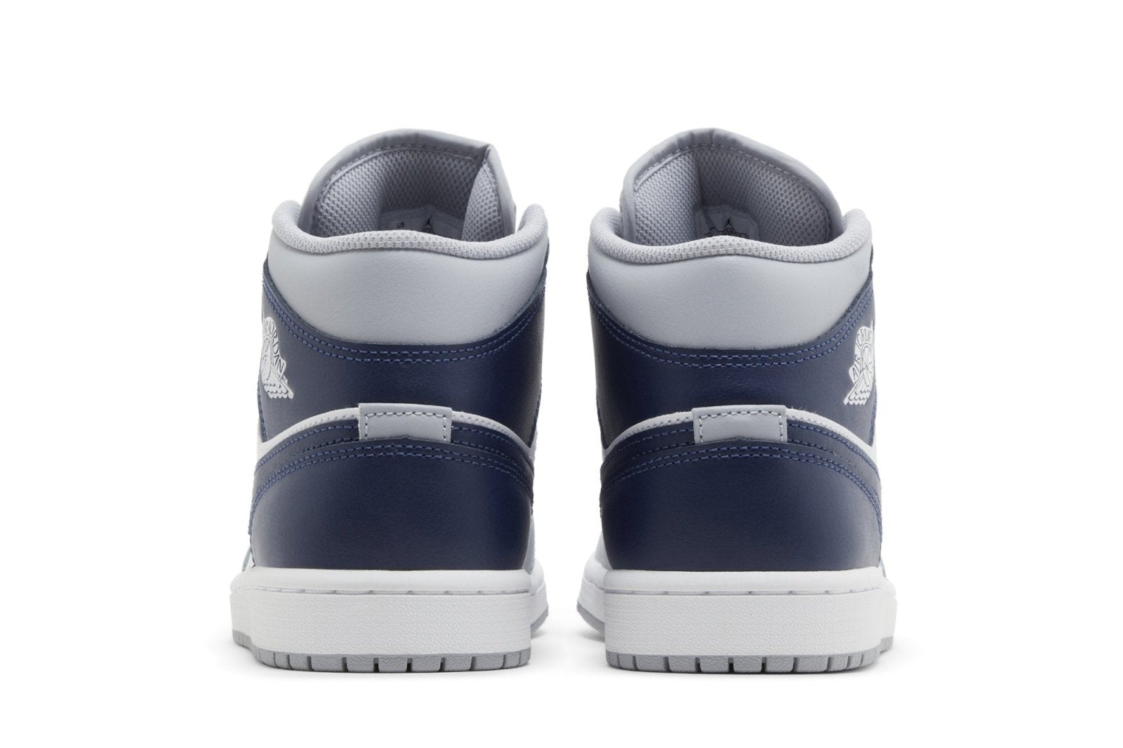 Tênis Nike Air Jordan 1 Mid Wolf Grey Midnight Navy Cinza