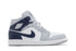 Tênis Nike Air Jordan 1 Mid Wolf Grey Midnight Navy Cinza