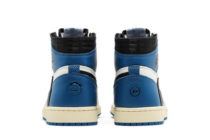 Tênis Nike Air Jordan 1 Retro High Fragment Design x Travis Scott Couro Branco Azul