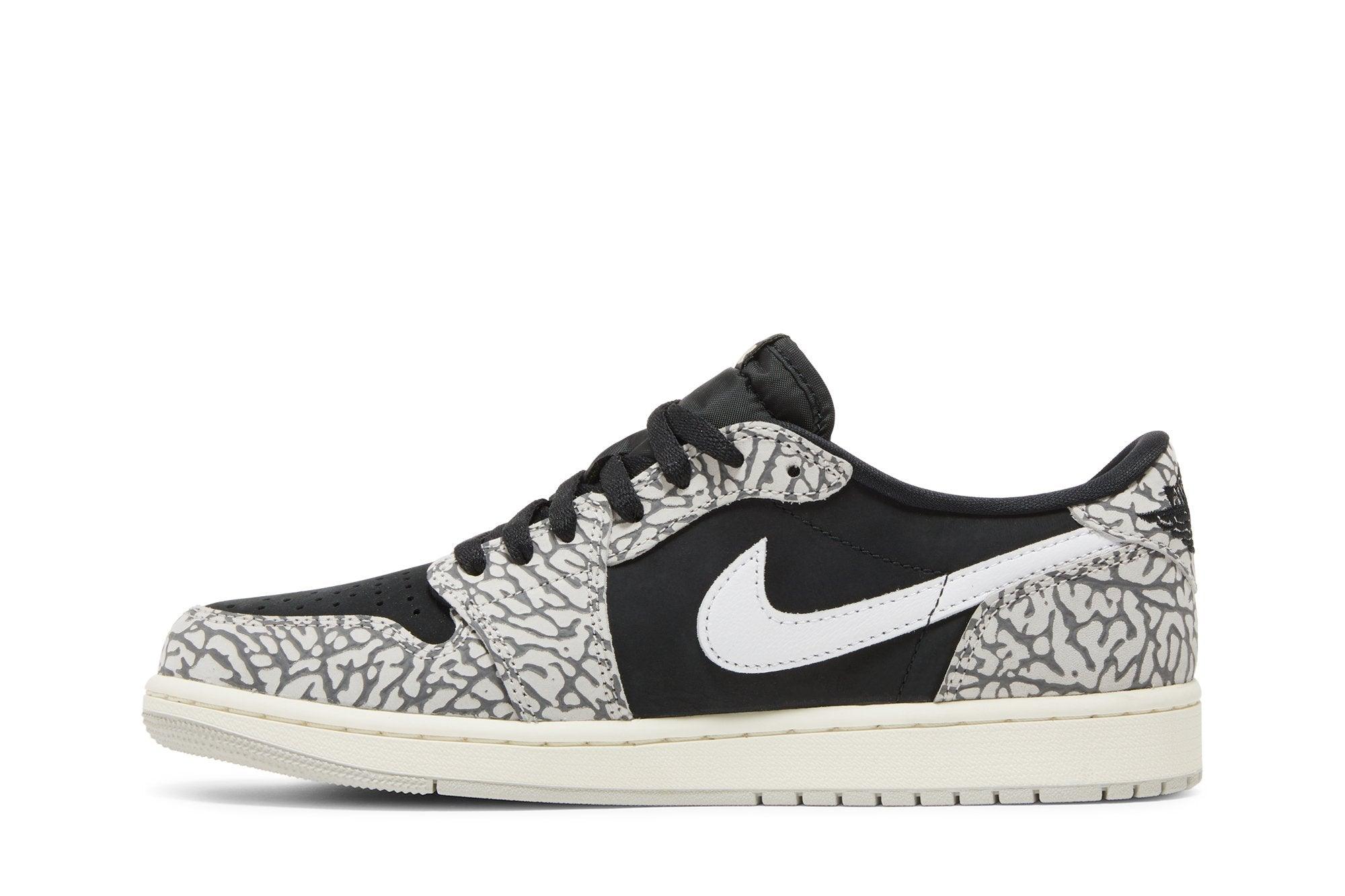 Tênis Nike Air Jordan 1 Retro Low OG Black Cement Preto