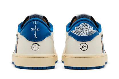 Tênis Nike Air Jordan 1 x Travis Scott Retro Low OG SP Nike Sail Military Blue Couro