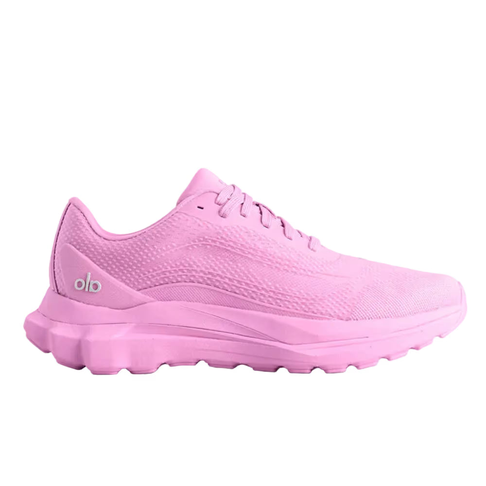 Tênis esportivo rosa feminino, sola robusta, design moderno e tecido respirável.