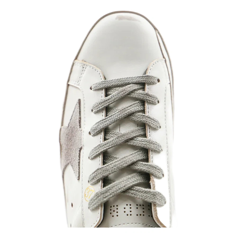 Tênis Golden Goose Super-Star Branco Black Estrela Cinza
