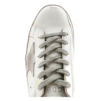Tênis Golden Goose Super-Star Branco Black Estrela Cinza