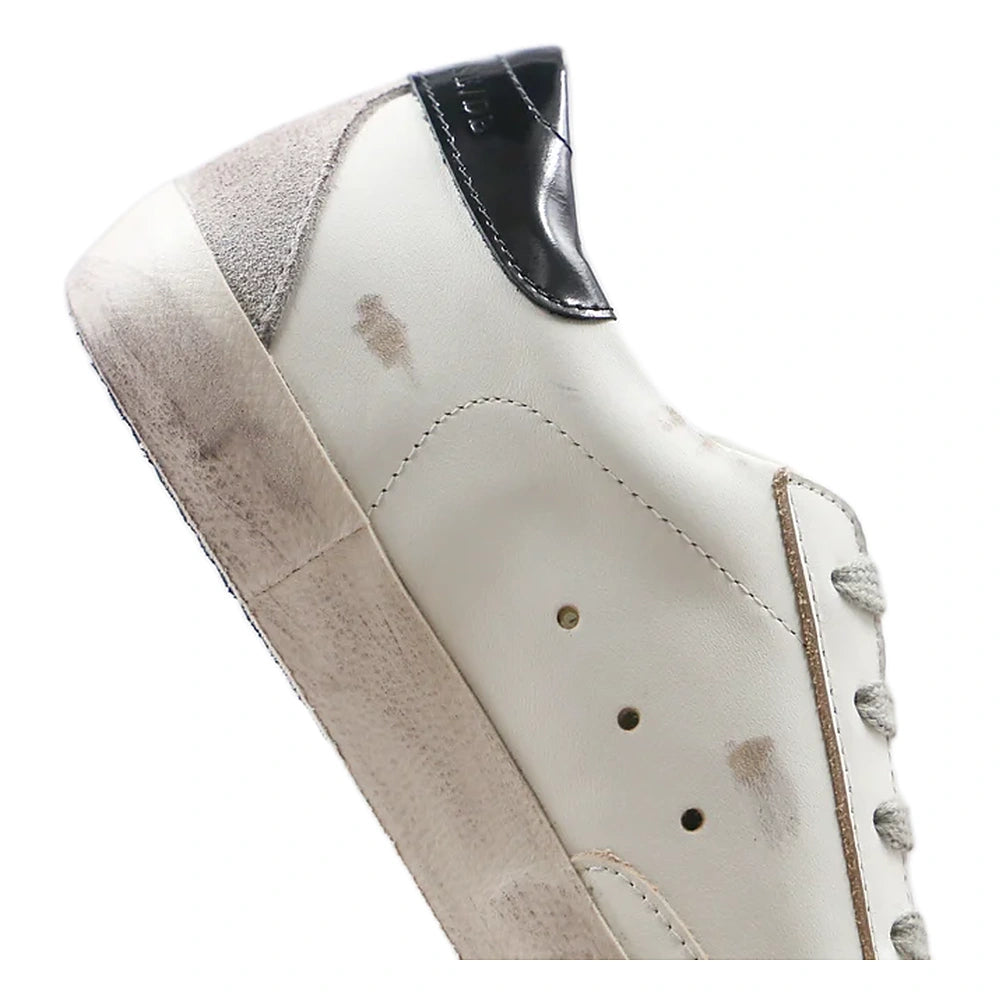 Tênis Golden Goose Super-Star Branco Black Estrela Cinza