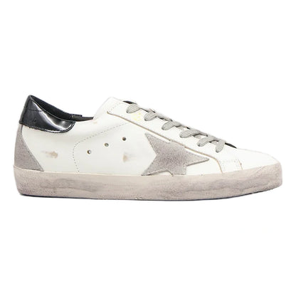 Tênis Golden Goose Super-Star Branco Black Estrela Cinza