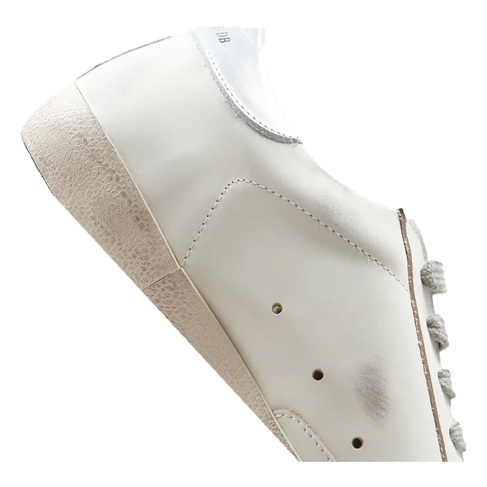 Tênis Golden Goose Super-Star Silver Glitter Estrela Prateado
