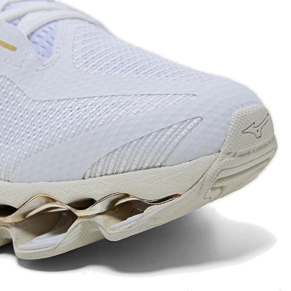 Tênis Mizuno Wave Prophecy 15 SE Branco Dourado Gold