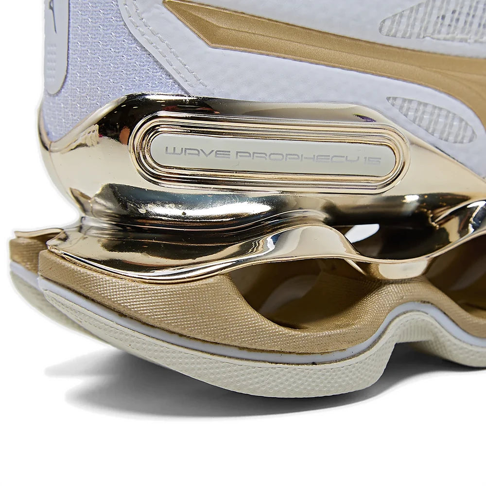 Tênis Mizuno Wave Prophecy 15 SE Branco Dourado Gold