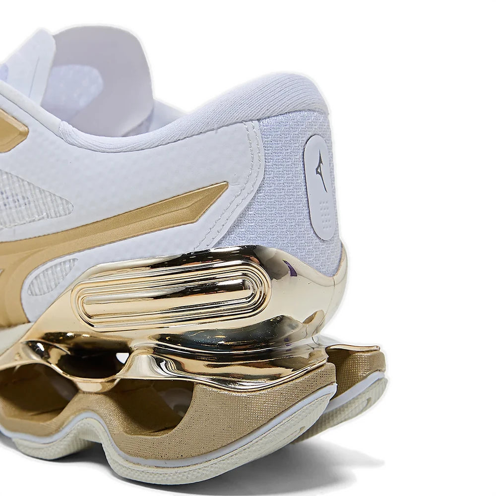 Tênis Mizuno Wave Prophecy 15 SE Branco Dourado Gold