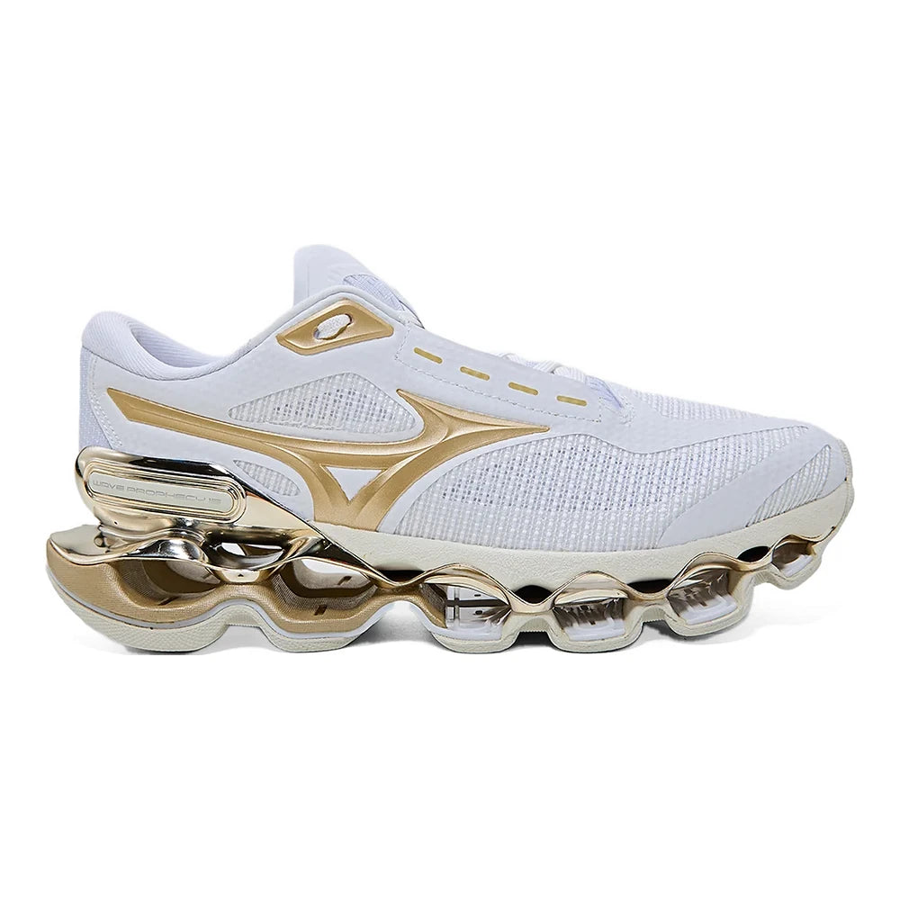 Tênis Mizuno Wave Prophecy 15 SE Branco Dourado Gold
