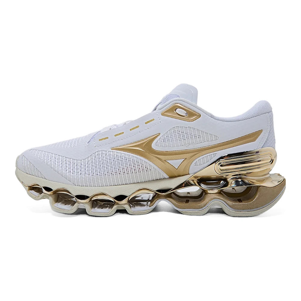 Tênis Mizuno Wave Prophecy 15 SE Branco Dourado Gold