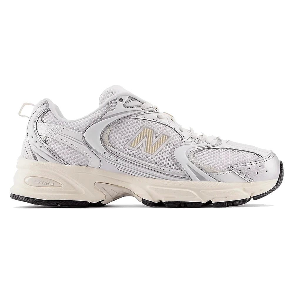 Tênis New Balance 530 Silver Metallic Linen Bege