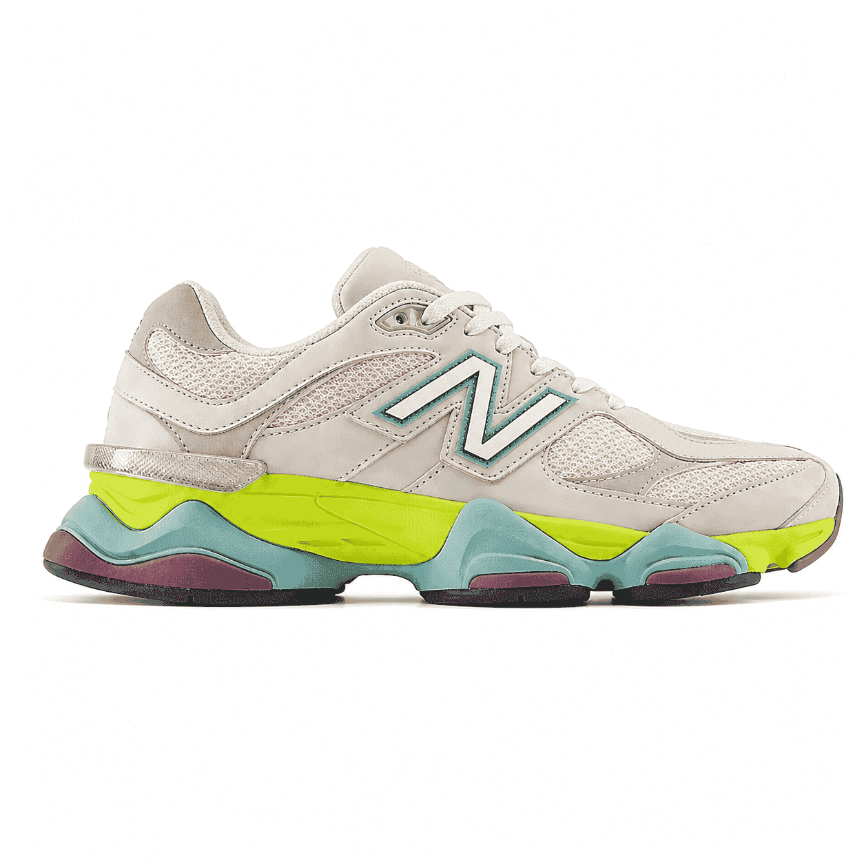 Tênis New Balance 9060 Moonbeam Vintage Rose Lime Colorido