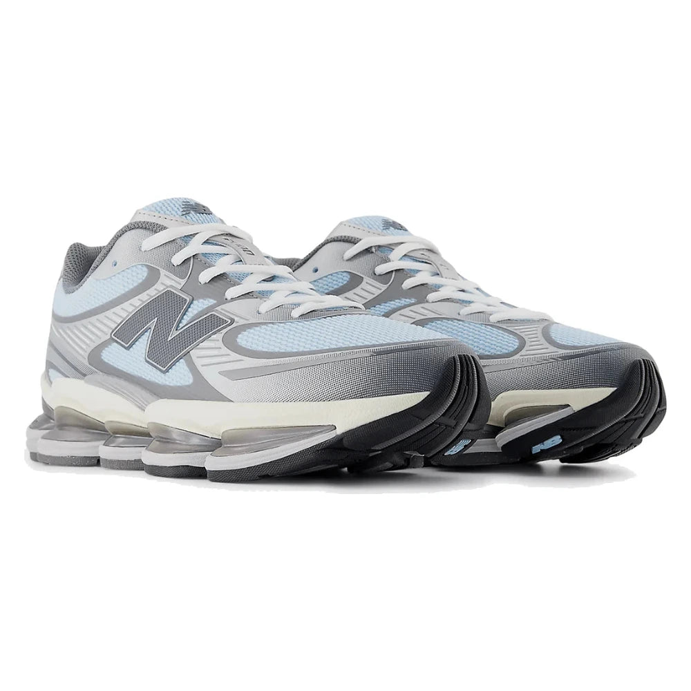 Tênis New Balance Abzorb 2000 Blue Grey Cream Azul - par diagonal