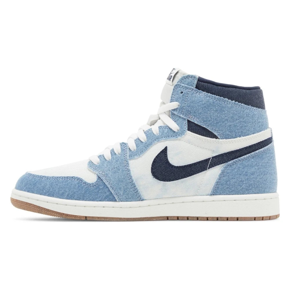 Tênis Nike Air Jordan 1 High OG Denim Summit White Obsidian Azul - detalhe