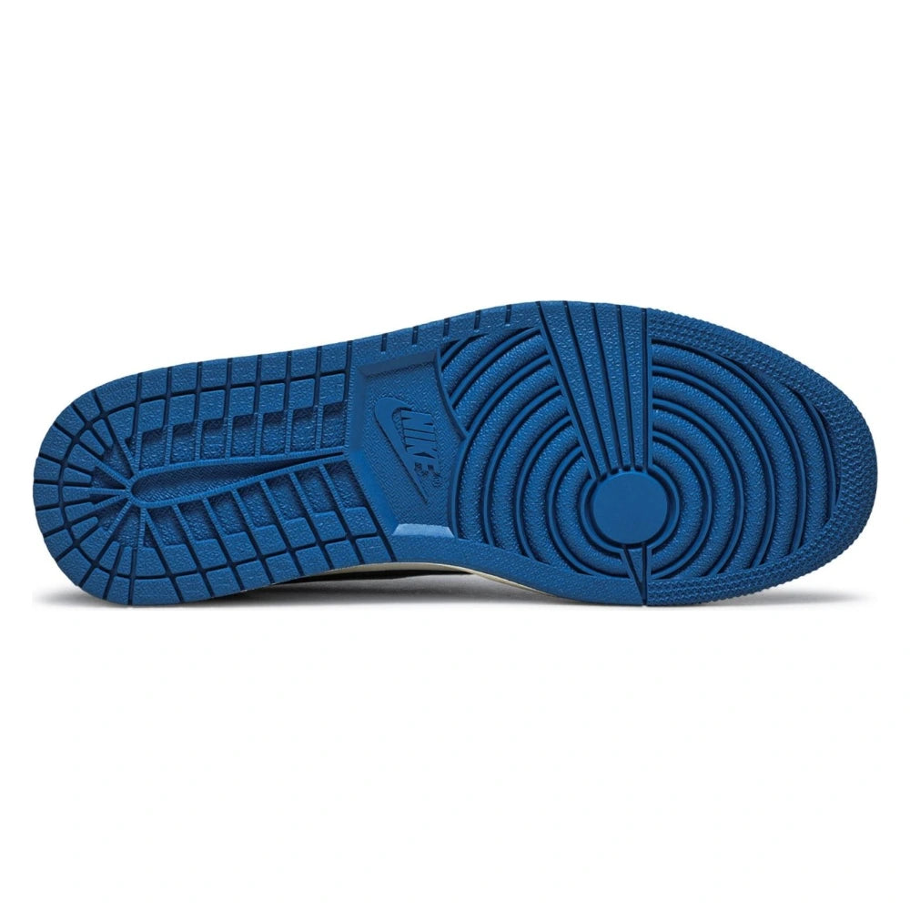 Tênis Nike Air Jordan 1 Low Fragment x Travis Scott Branco Preto Azul - foto 3