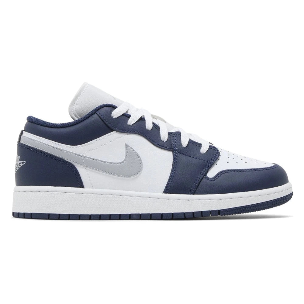 Tênis Nike Air Jordan 1 Low Midnight Navy Wolf Grey Azul Marinho