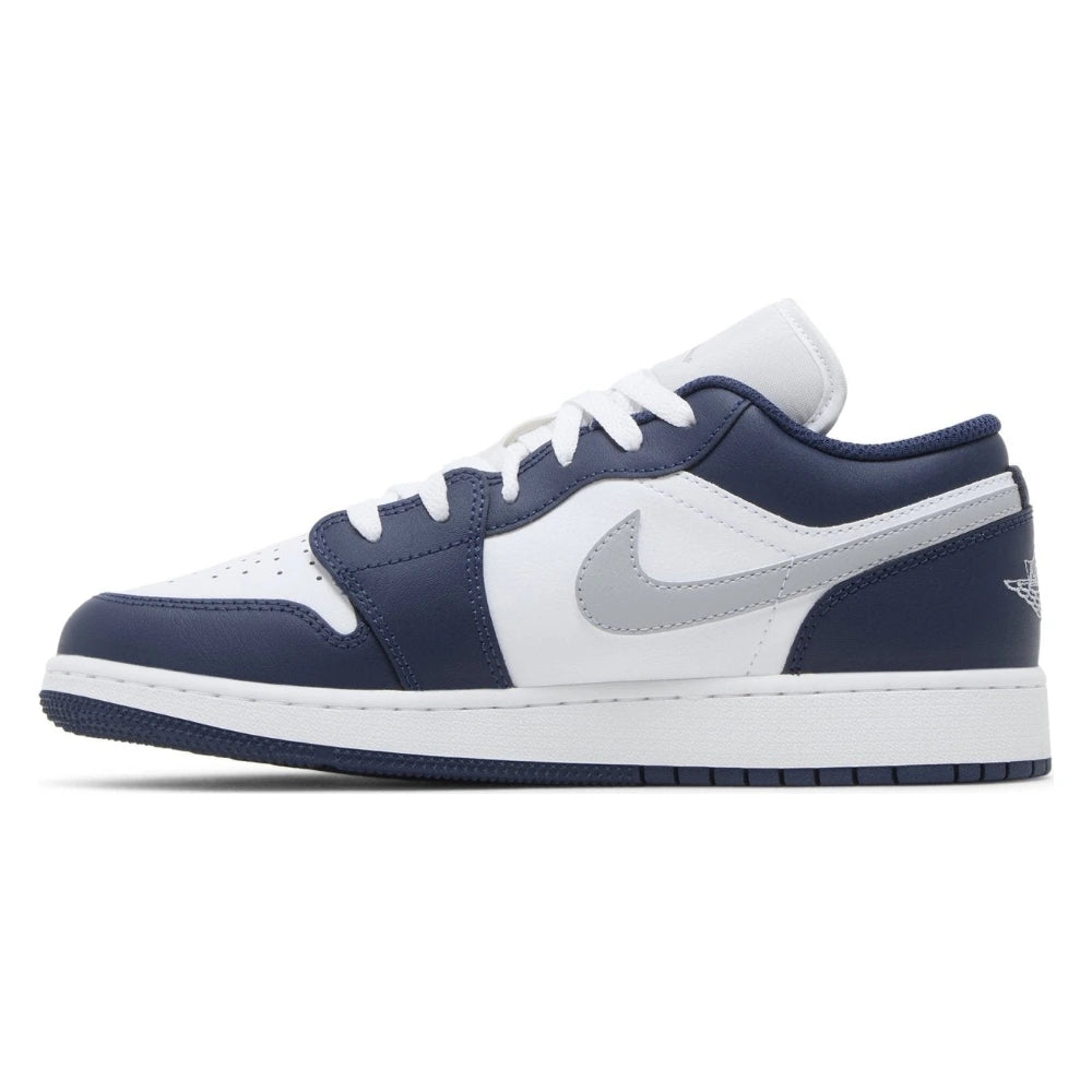 Tênis Nike Air Jordan 1 Low Midnight Navy Wolf Grey Azul Marinho - foto 2