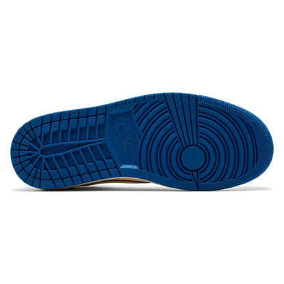 Tênis Nike Air Jordan 1 Low OG SP x Travis Scott Sail Military Blue Couro - foto 4