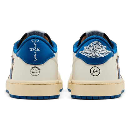 Tênis Nike Air Jordan 1 Low OG SP x Travis Scott Sail Military Blue Couro - foto 5