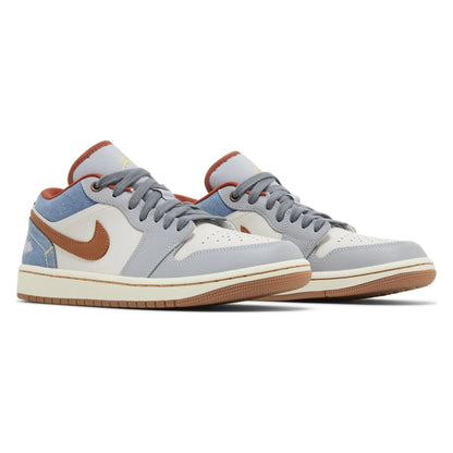 Tênis Nike Air Jordan 1 Low Phantom Denim Cinza - foto 4