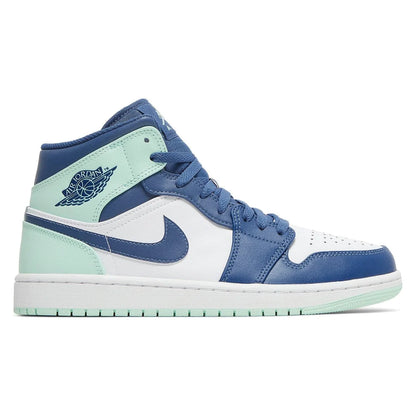 Tênis Nike Air Jordan 1 Mid Aqua Blue Tint Verde