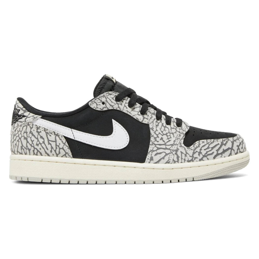 Tênis Nike Air Jordan 1 Retro Low OG Black Cement Preto