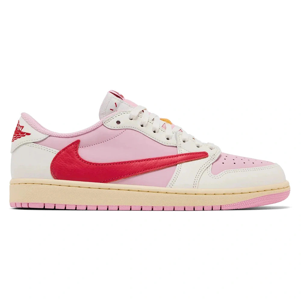 Tênis Nike Air Jordan 1 Retro Low OG SP Travis Scott Sail Tropical Pink Rosa