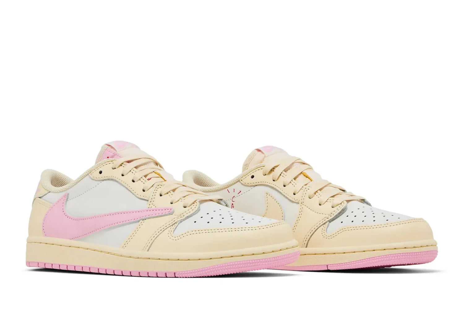 Tênis Nike Air Jordan 1 Retro Low OG SP Travis Scott Shy Pink Bege