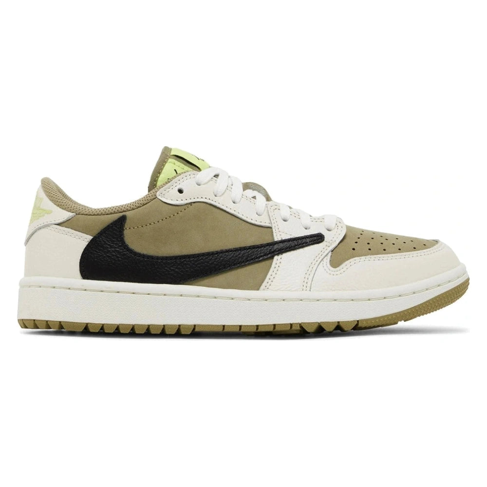 Tênis Nike Travis Scott x Air Jordan 1 Low Golf Neutral Olive Verde