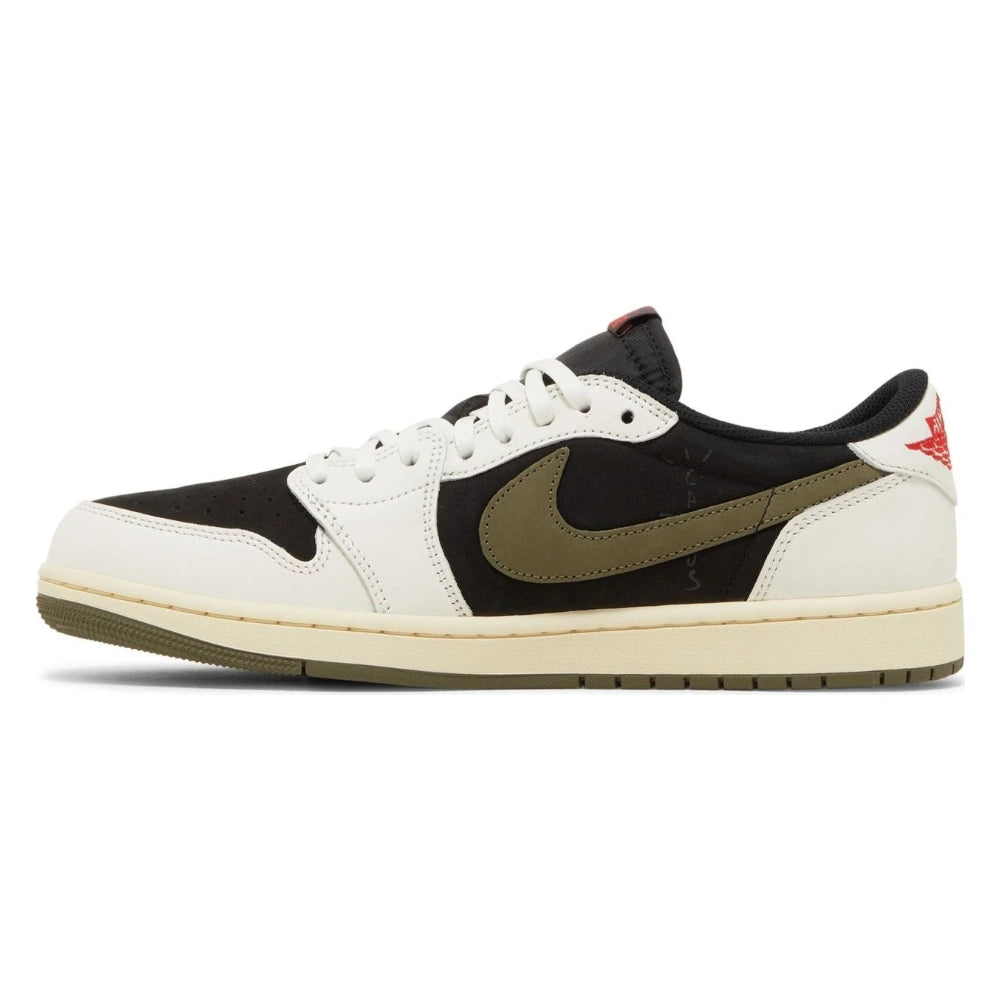 Tênis Nike Travis Scott x Nike Air Jordan 1 Retro Low OG SP Olive Branco - foto 2