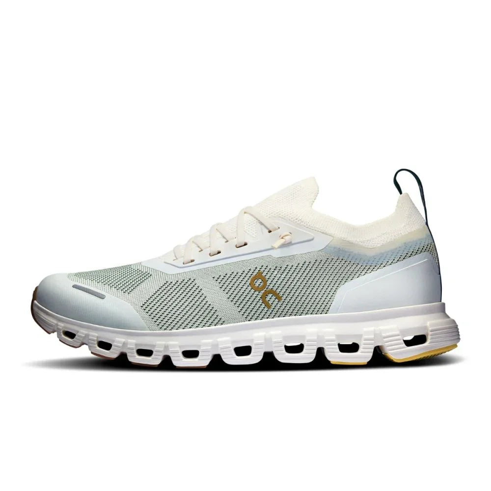 Tênis esportivo masculino On Running Cloud 6 Versa verde, lateral esquerda, solado robusto