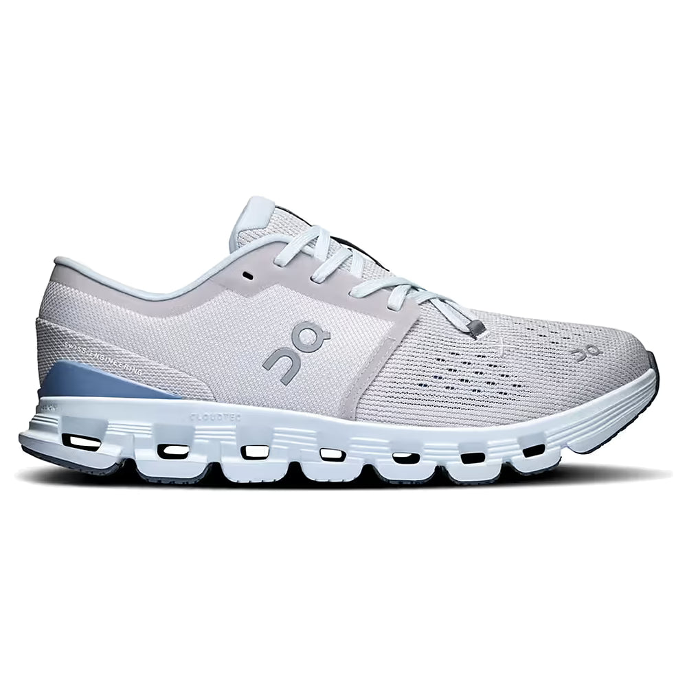 Tênis On Running Cloud X 4 Prata Azul Claro