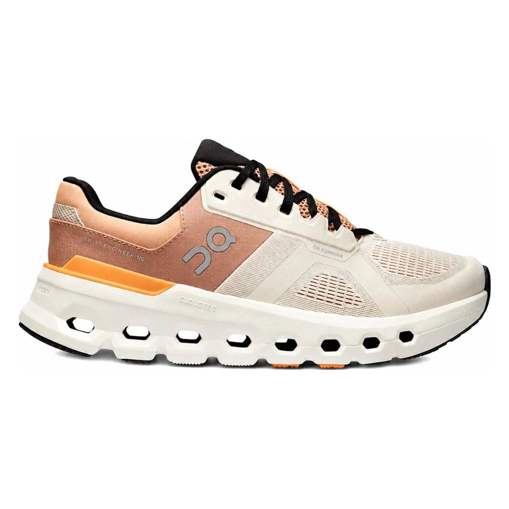 Tênis On Running Cloudrunner 2 Creme Marrom Laranja