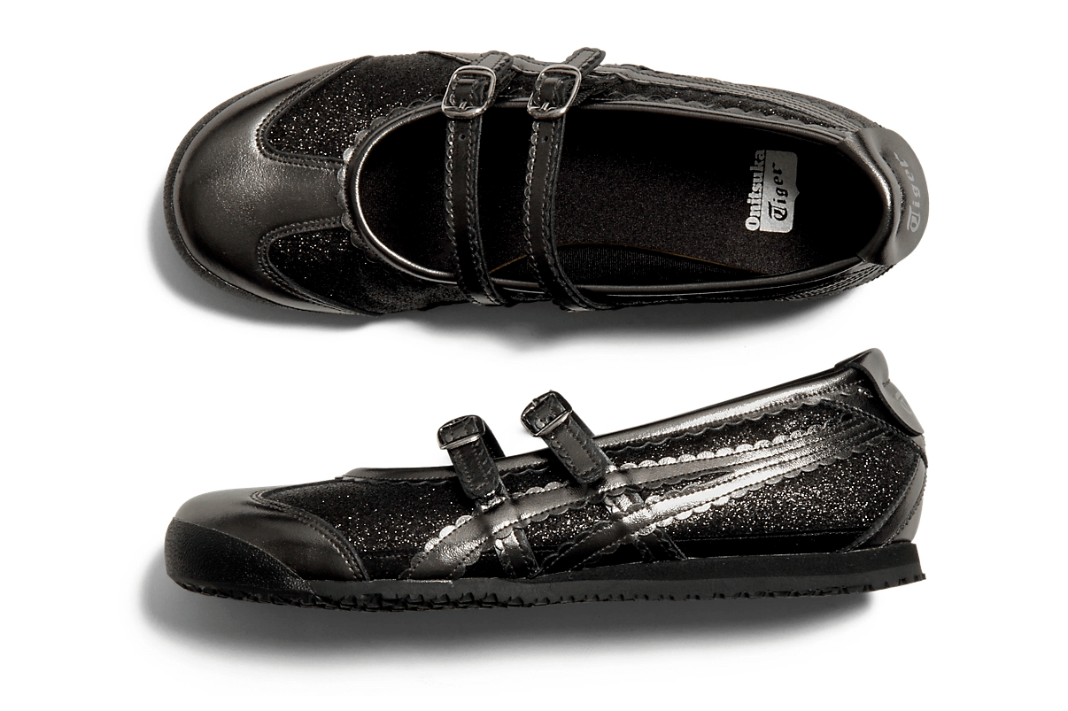 Tênis Onitsuka Tiger Mexico 66 TGRS Black/Gunmetal Glitter Pack Preto