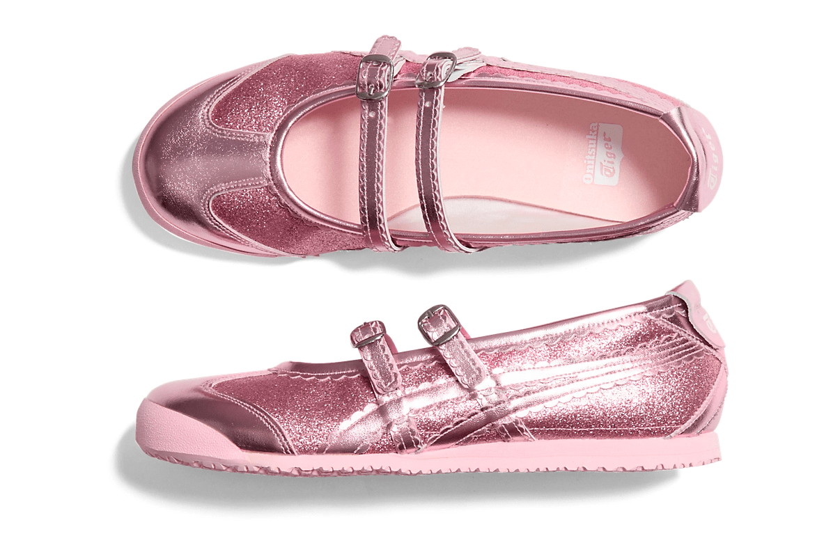 Tênis Onitsuka Tiger Mexico 66 TGRS Pink Cameo/Cotton Candy Glitter Pack Rosa
