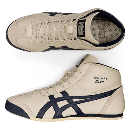 Tênis Onitsuka Tiger Mexico Mid Runner Birch Indian Ink Bege - foto 7