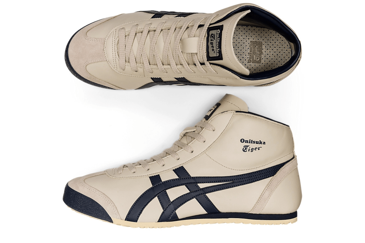 Tênis Onitsuka Tiger Mexico Mid Runner Birch Indian Ink Bege