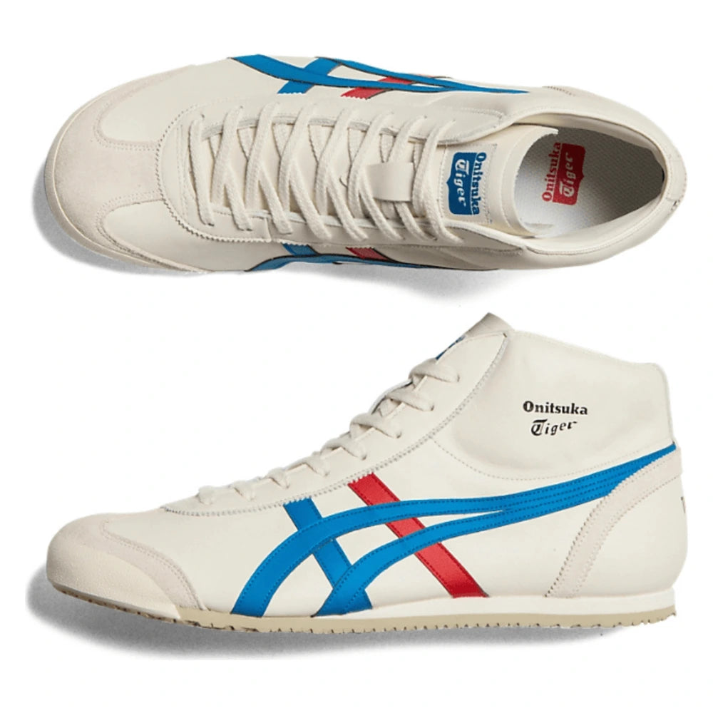 Tênis Onitsuka Tiger Mexico Mid Runner Cream Directoire Blue Bege - foto 8