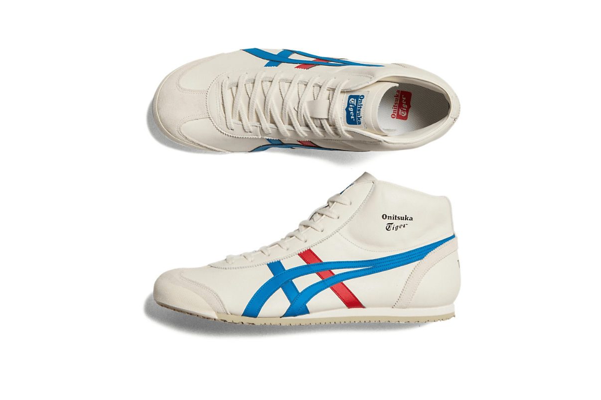 Tênis Onitsuka Tiger Mexico Mid Runner Cream Directoire Blue Bege