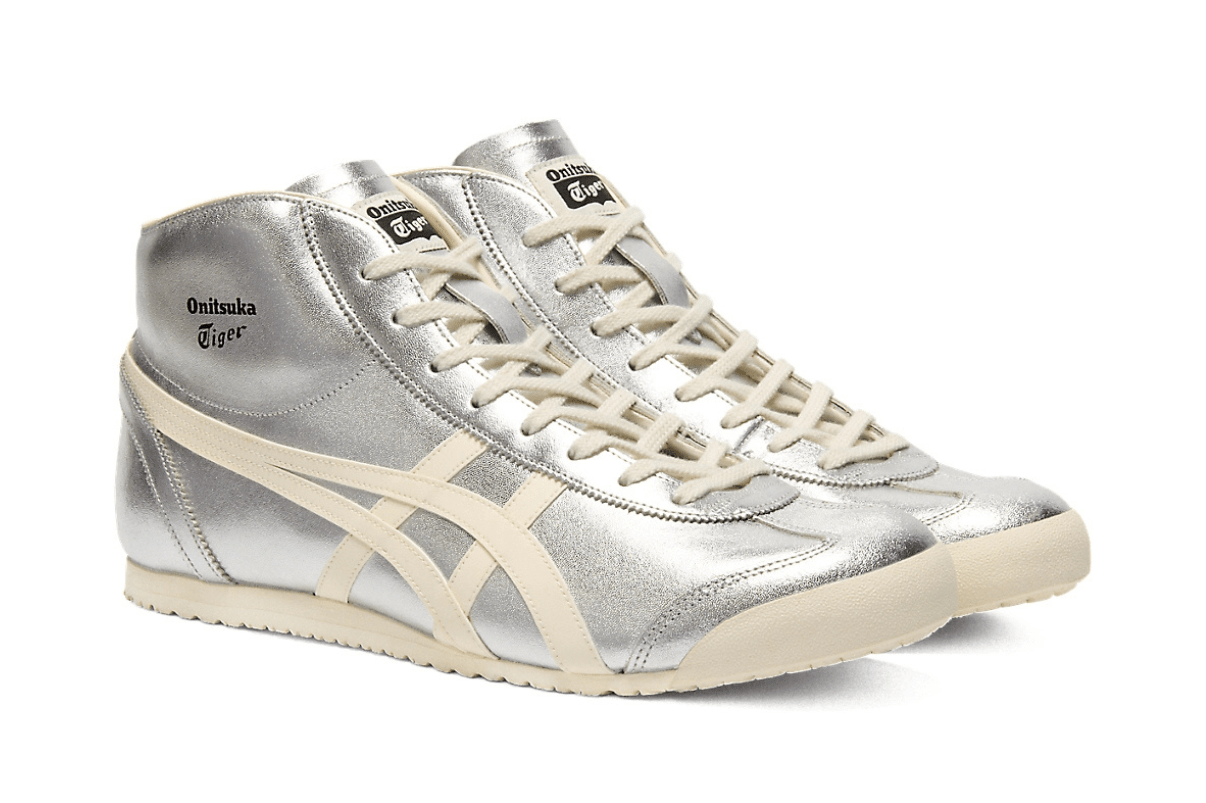 Tênis Onitsuka Tiger Mexico Mid Runner Silver Cream Prateado