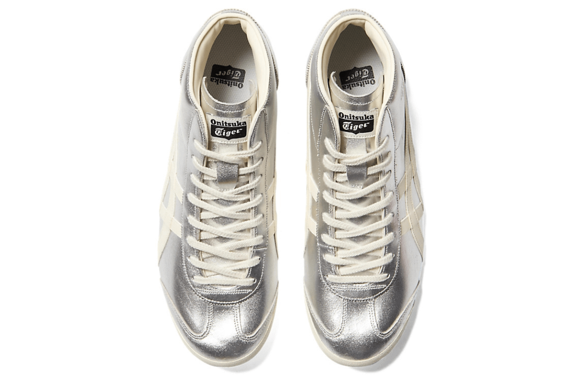 Tênis Onitsuka Tiger Mexico Mid Runner Silver Cream Prateado
