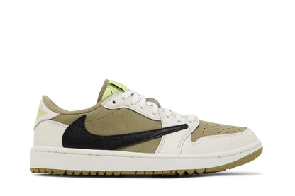 Tênis Nike Travis Scott x Air Jordan 1 Low Golf Neutral Olive Verde