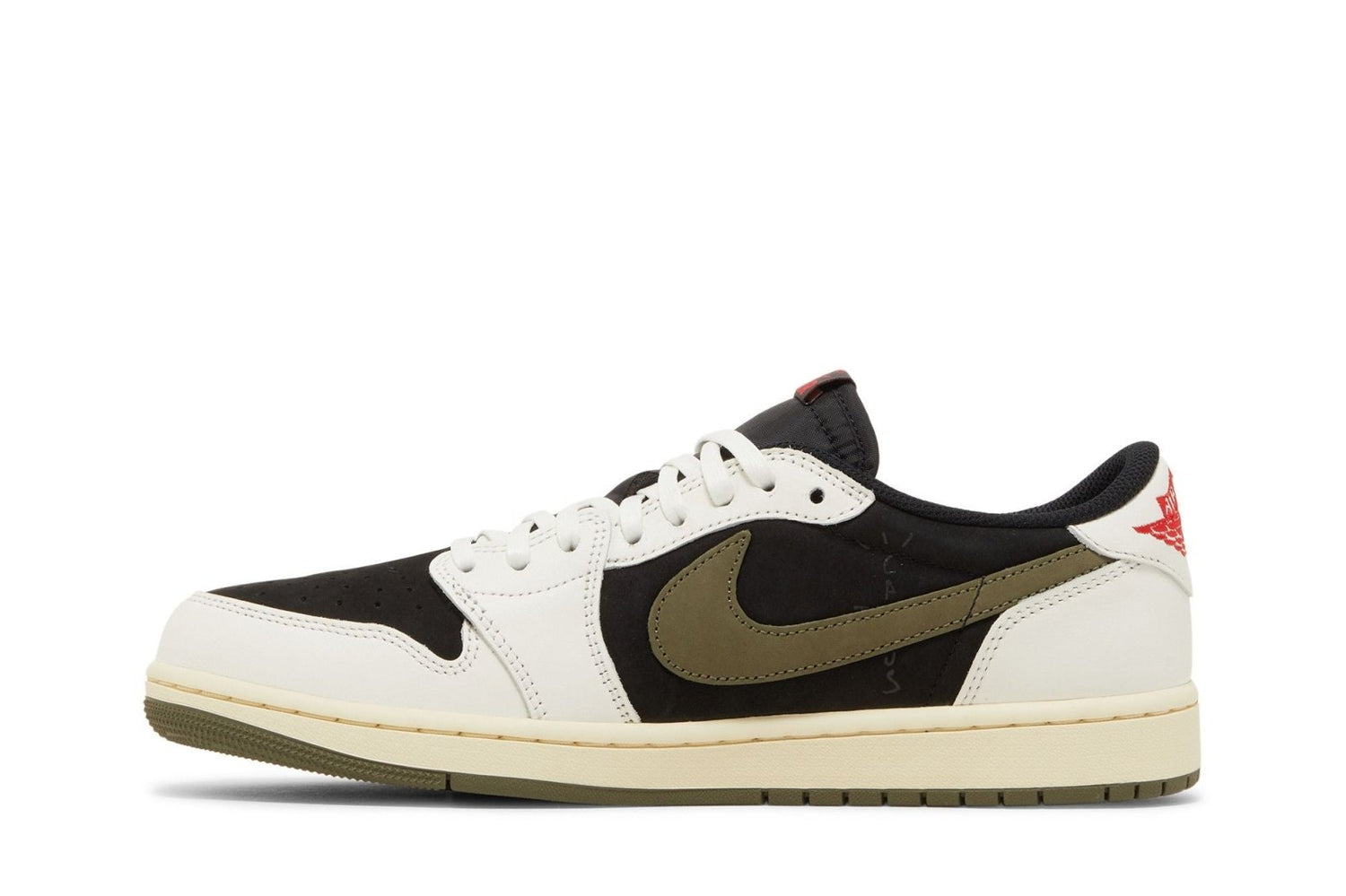 Tênis Nike Travis Scott x Nike Air Jordan 1 Retro Low OG SP Olive Branco